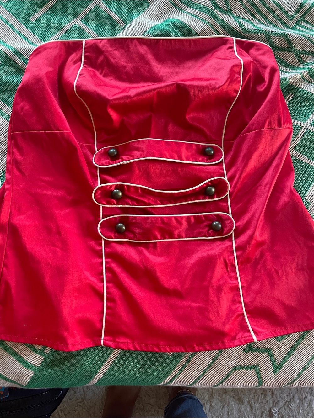torrid Hot Pink Strapless Satin Bustier with Piping & Button Accents